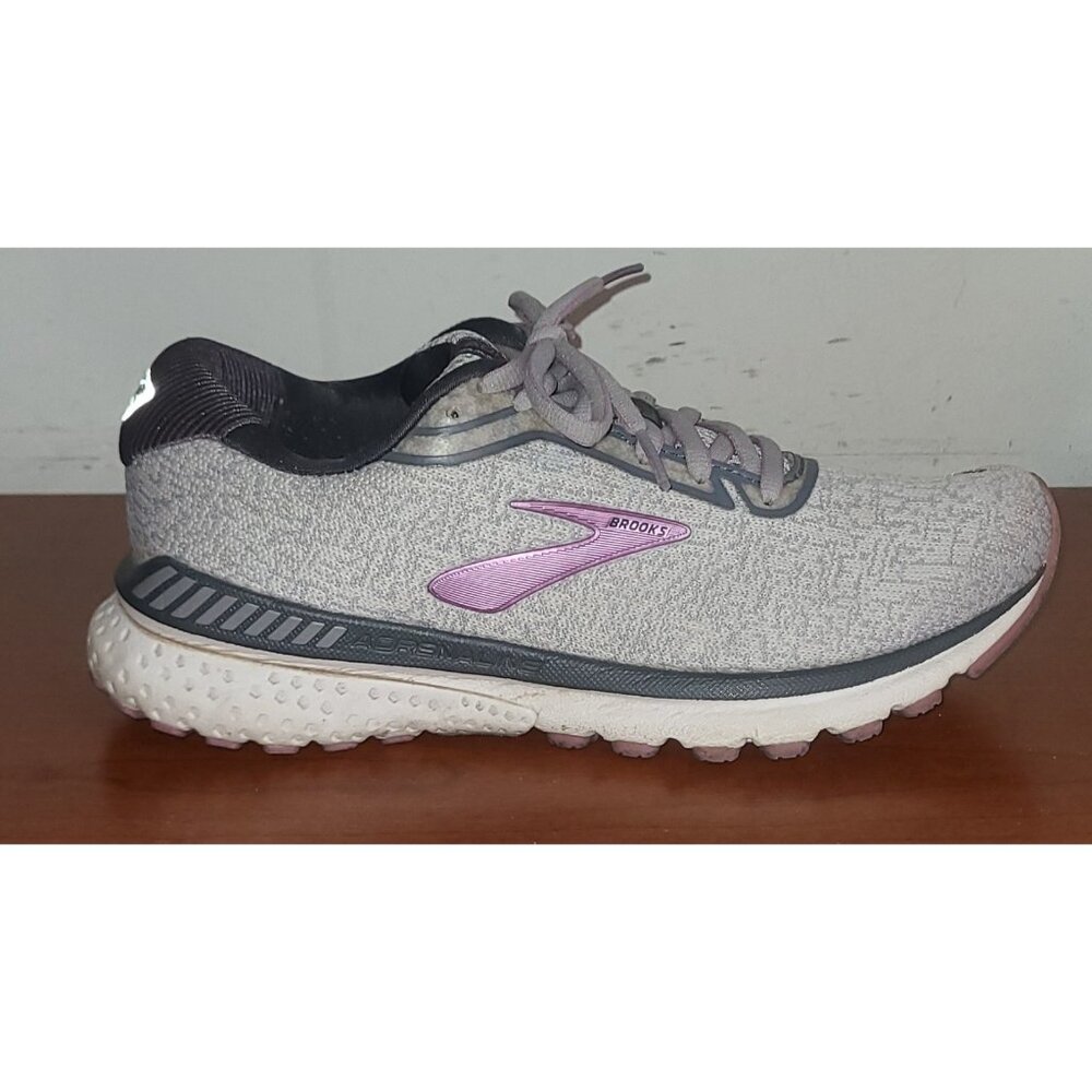 Brooks Women's Shoes Sz.7.5 Adrenaline GTS 20 Gray Purple Lace-Up Sneakers